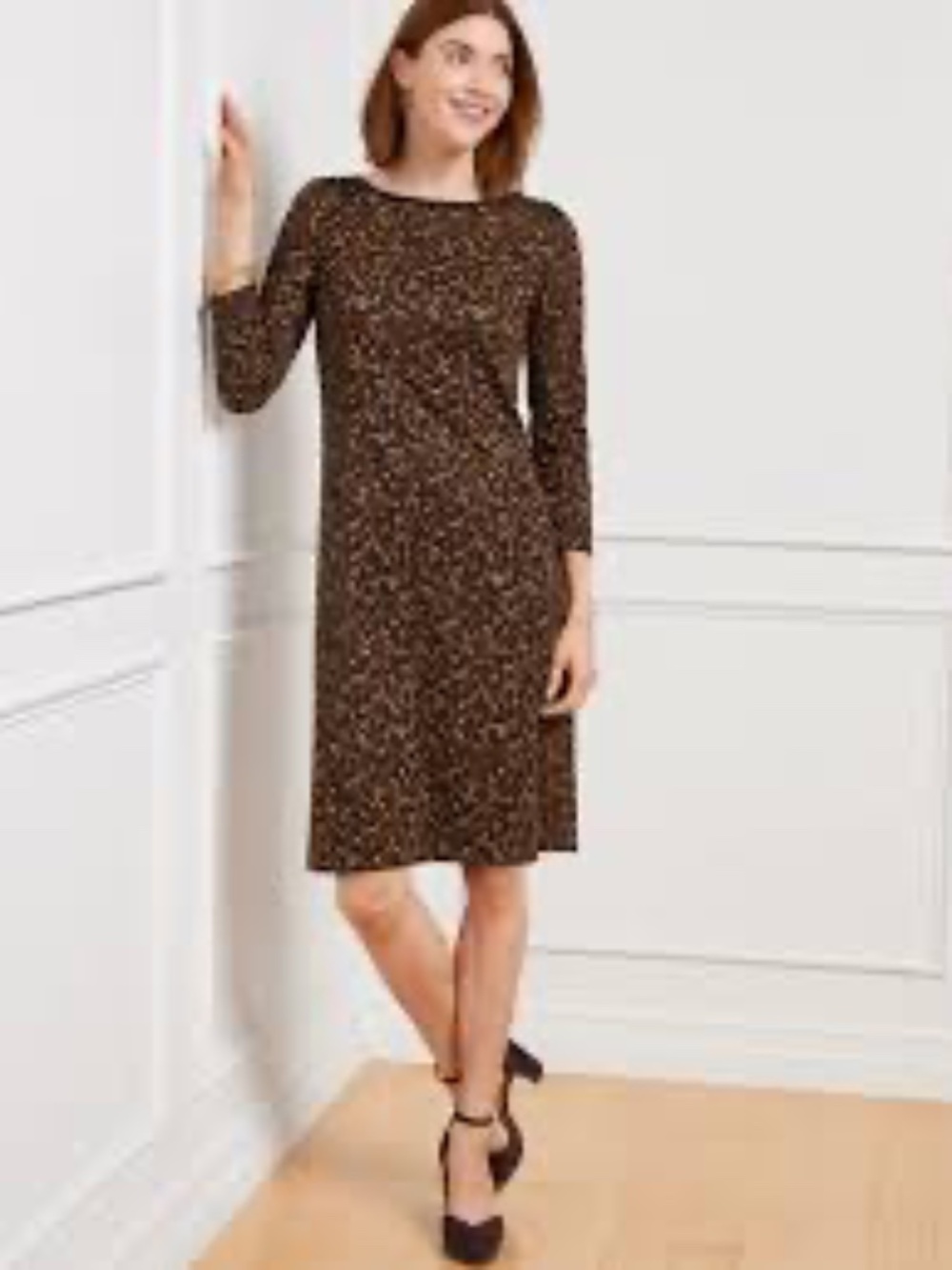 NWT TALBOTS FAUX LEATHER TRIM A-LINE DRESS SIZE 20